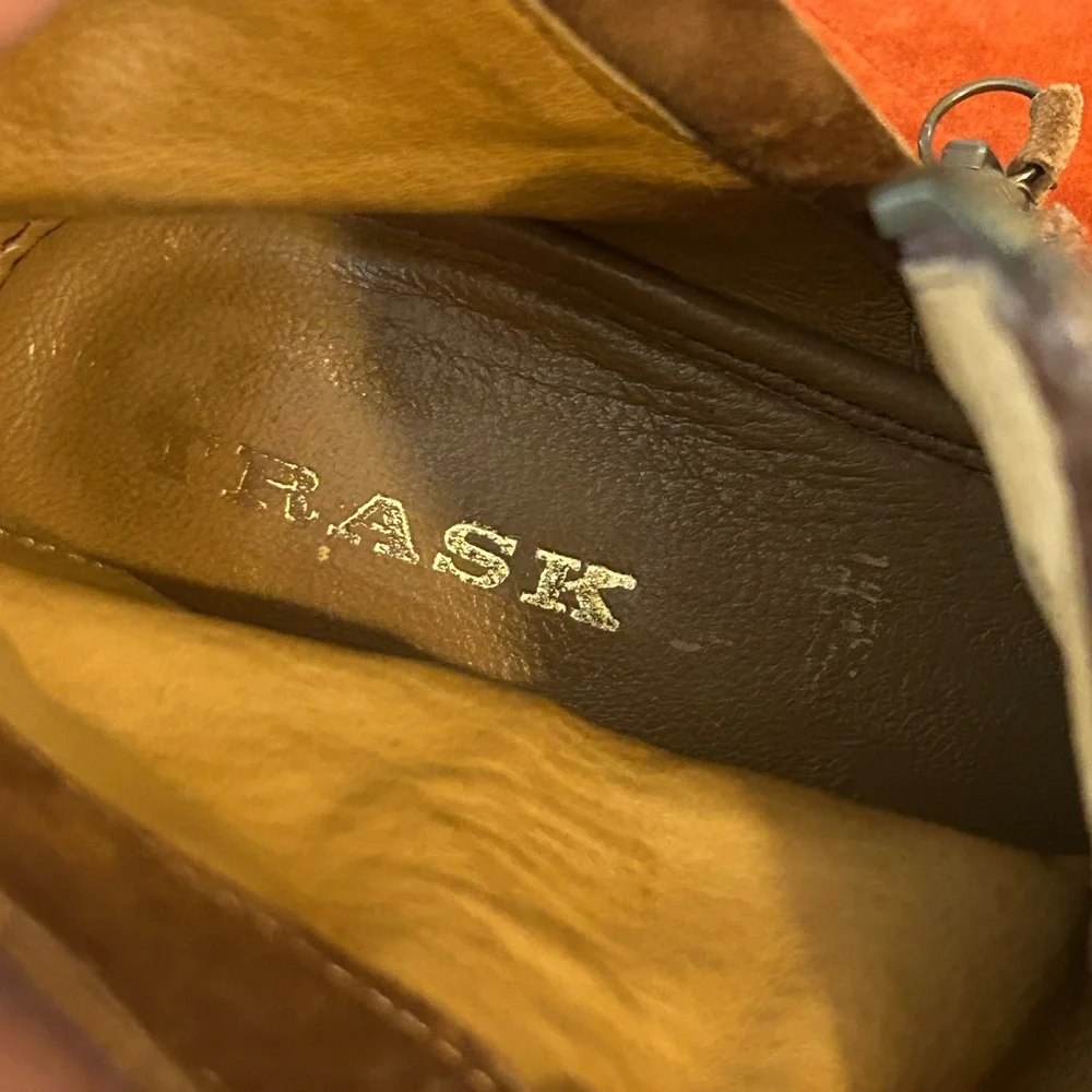 H.S. Trask suede leather Ankle Boots booties Slouchy Design Buckle harness 10 - Picture 5 of 9